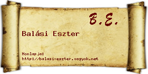 Balási Eszter névjegykártya