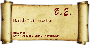 Balási Eszter névjegykártya